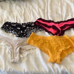 Set of 4 Victoria’s Secret PINK Cheeky Underwear